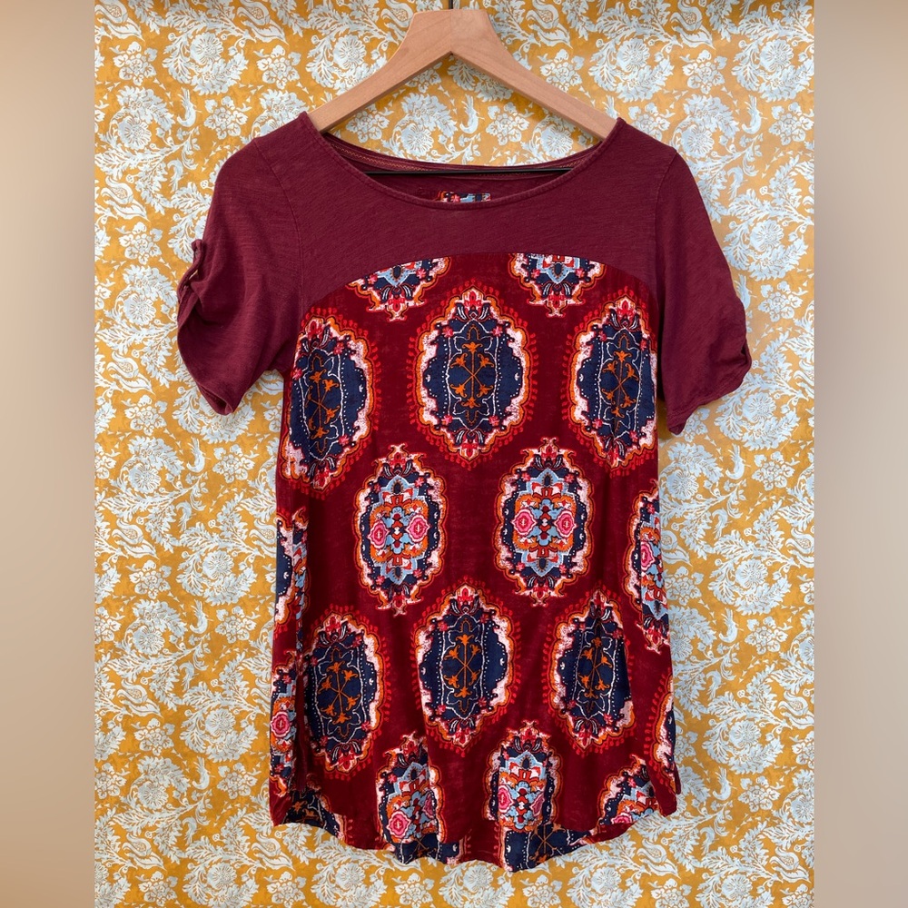 Anthropologie Meadow Rue Solvo Printed Top